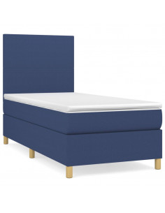 Giroletto a Molle con Materasso Blu 90x190 cm in Tessuto 2