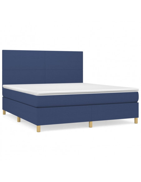 Giroletto a Molle con Materasso Blu 180x200 cm in Tessuto