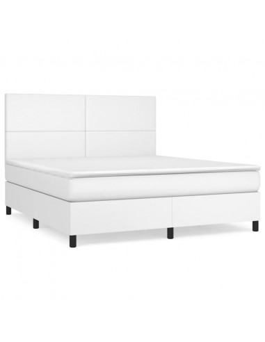 Giroletto a Molle con Materasso Bianco 180x200 cm in Similpelle