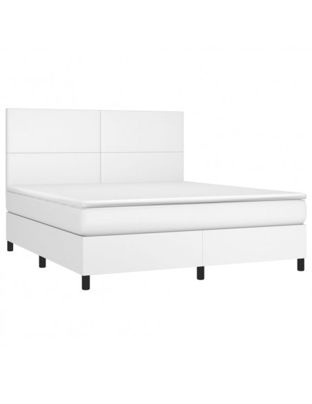 Giroletto a Molle con Materasso Bianco 180x200 cm in Similpelle