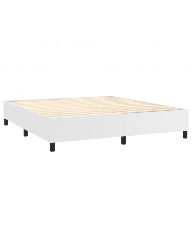 Giroletto a Molle con Materasso Bianco 180x200 cm in Similpelle