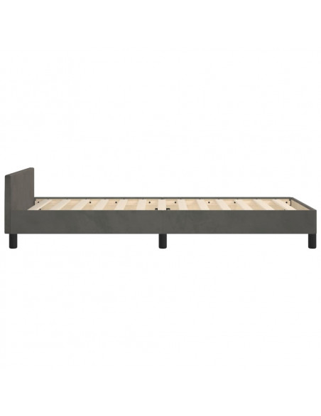 Giroletto con Testiera Grigio Scuro 90x200 cm in Velluto