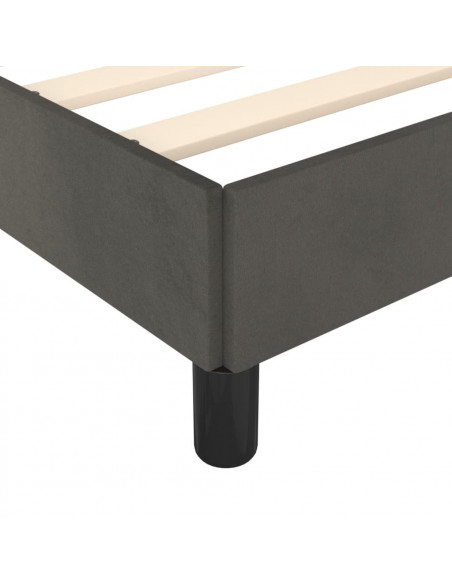 Giroletto con Testiera Grigio Scuro 90x200 cm in Velluto