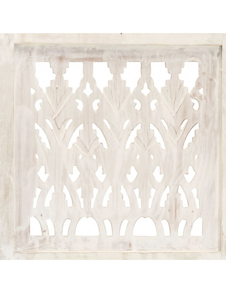 Divisorio 3 Pannelli Intagliato Bianco 120x165cm Mango Massello