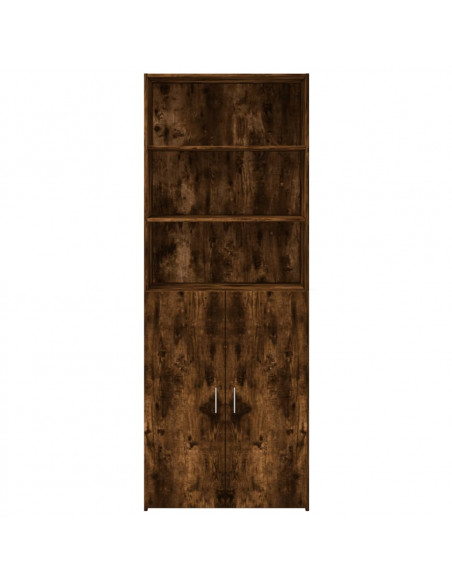 Credenza Rovere Fumo 80x42,5x185 cm in Legno Multistrato
