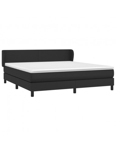 Giroletto a Molle con Materasso Nero 180x200 cm in Similpelle