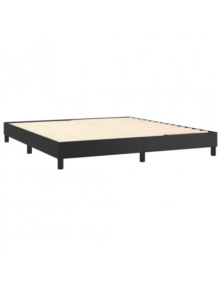 Giroletto a Molle con Materasso Nero 180x200 cm in Similpelle