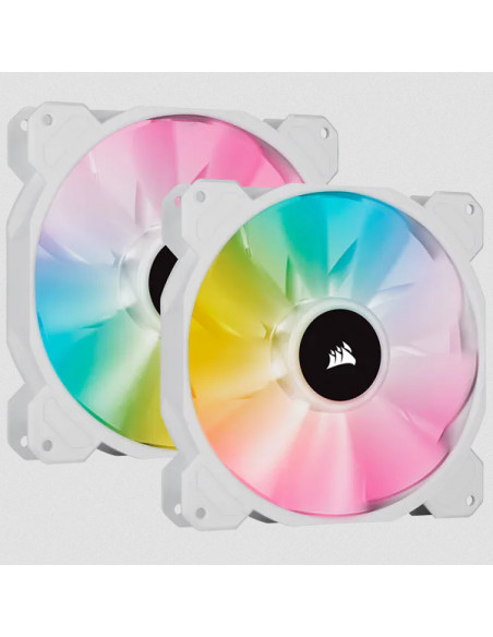 Corsair SP140 RGB Elite PWM 140mm White Dual Pack + Lighting Node CORE