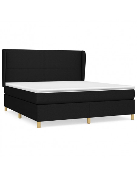 Giroletto a Molle con Materasso Nero 180x200 cm in Tessuto