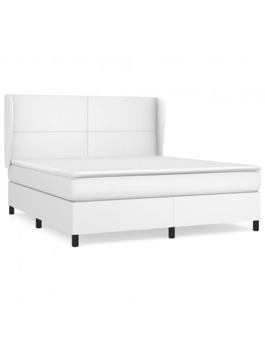 Giroletto a Molle con Materasso Bianco 180x200 cm in Similpelle