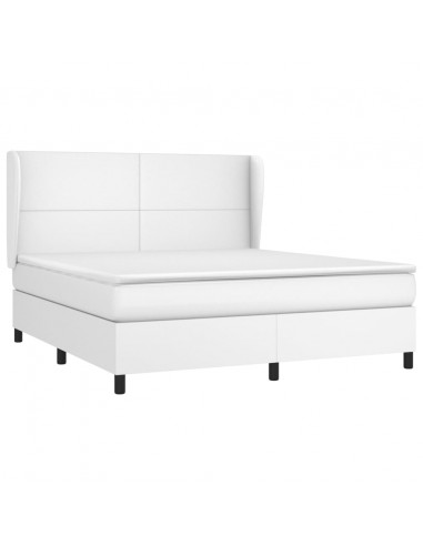 Giroletto a Molle con Materasso Bianco 180x200 cm in Similpelle