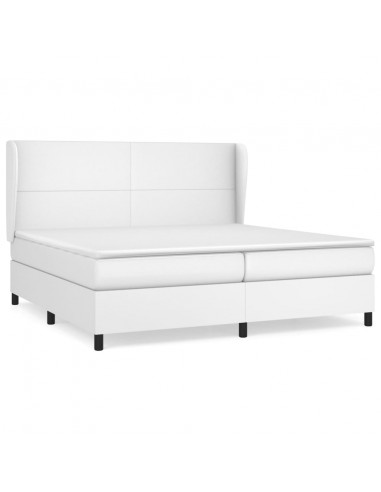 Giroletto a Molle con Materasso Bianco 200x200cm in Similpelle