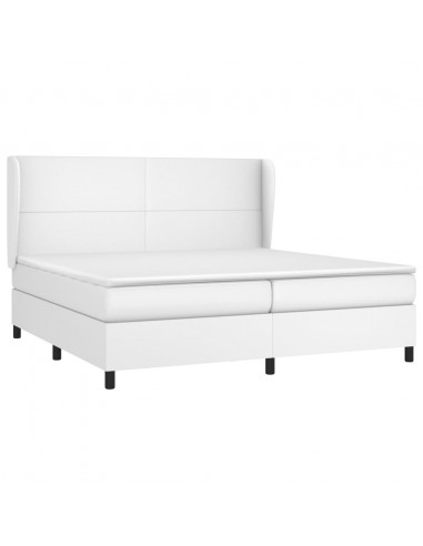 Giroletto a Molle con Materasso Bianco 200x200cm in Similpelle