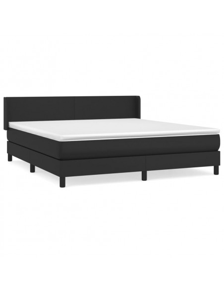 Giroletto a Molle con Materasso Nero 180x200 cm in Similpelle
