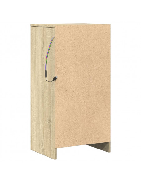 Credenza con LED Rovere Sonoma 42,5x34x85 cm Legno Multistrato