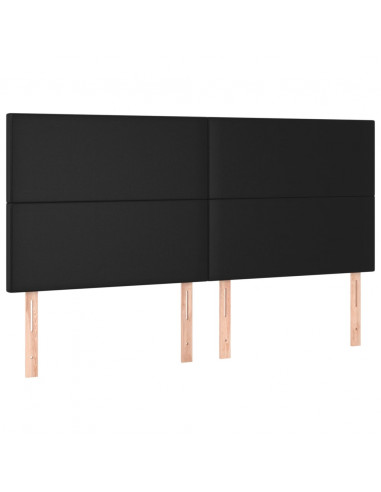 Giroletto a Molle con Materasso Nero 160x200 cm in Similpelle