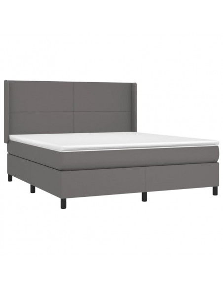 Giroletto a Molle con Materasso Grgio 180x200 cm in Similpelle