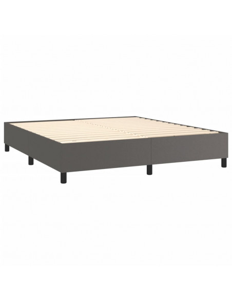 Giroletto a Molle con Materasso Grgio 180x200 cm in Similpelle