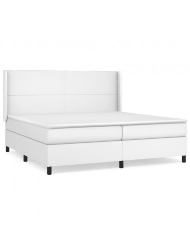 Giroletto a Molle con Materasso Bianco 200x200cm in Similpelle