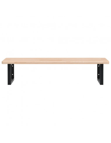 Ripiano a Parete per Lavabo in Acciaio e Massello di Rovere