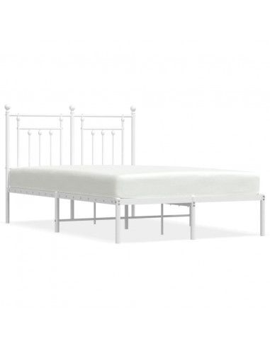 Giroletto con Testiera in Metallo Bianco 120x200 cm