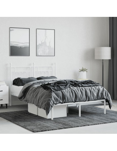 Giroletto con Testiera in Metallo Bianco 120x200 cm