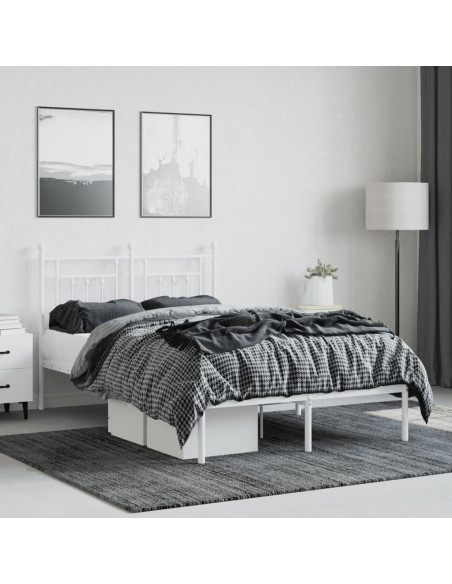 Giroletto con Testiera in Metallo Bianco 120x200 cm
