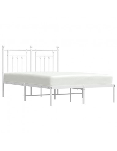 Giroletto con Testiera in Metallo Bianco 120x200 cm