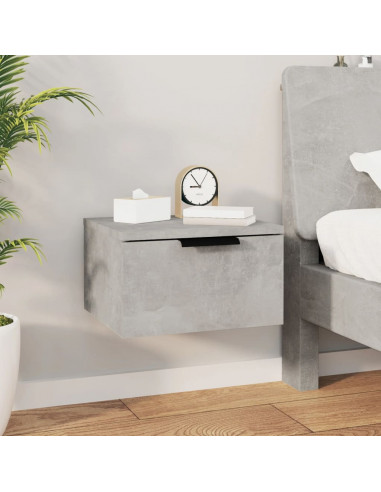 Comodini a Muro 2 pz Grigio Cemento 34x30x20 cm