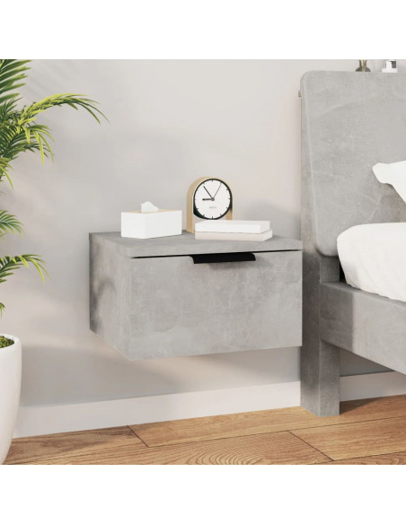 Comodini a Muro 2 pz Grigio Cemento 34x30x20 cm