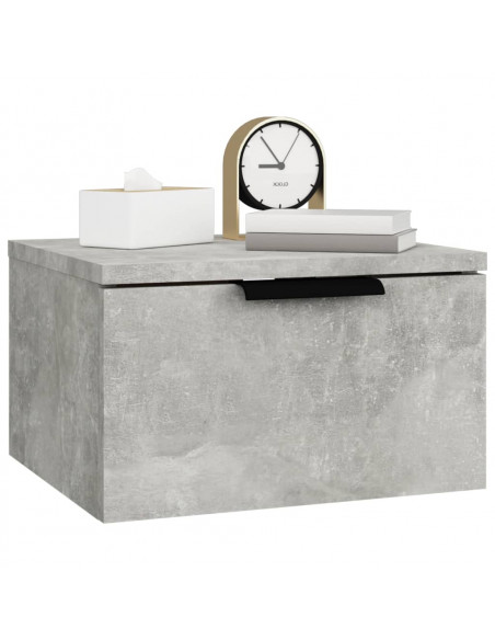 Comodini a Muro 2 pz Grigio Cemento 34x30x20 cm
