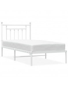 Giroletto con Testiera Metallo Bianco 90x200 cm 2