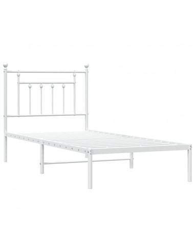 Giroletto con Testiera Metallo Bianco 90x200 cm