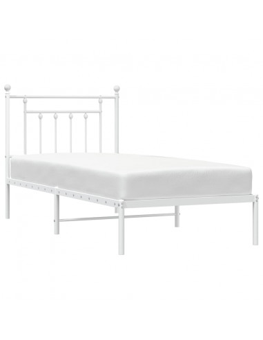 Giroletto con Testiera Metallo Bianco 90x200 cm