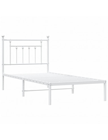 Giroletto con Testiera Metallo Bianco 90x190 cm