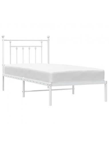 Giroletto con Testiera Metallo Bianco 90x190 cm