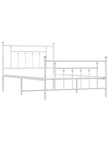 Giroletto con Testiera e Pediera Metallo Bianco 107x203 cm