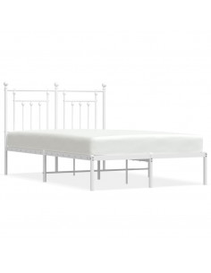 Giroletto con Testiera Metallo Bianco 135x190 cm 2