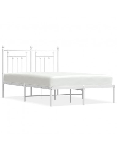 Giroletto con Testiera Metallo Bianco 135x190 cm