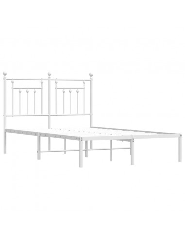 Giroletto con Testiera Metallo Bianco 135x190 cm