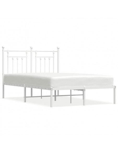 Giroletto con Testiera Metallo Bianco 120x190 cm