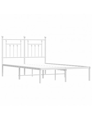 Giroletto con Testiera Metallo Bianco 120x190 cm