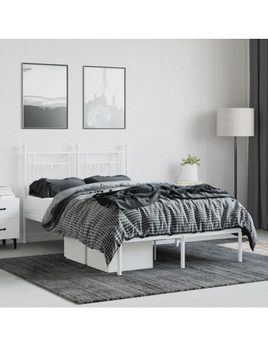 Giroletto con Testiera Metallo Bianco 120x190 cm