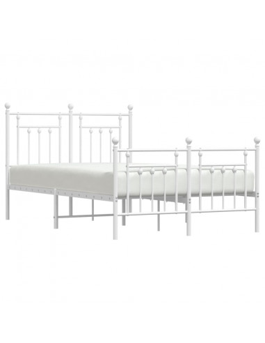 Giroletto con Testiera e Pediera Metallo Bianco 120x190 cm