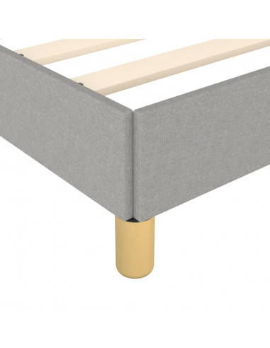 Giroletto con Testiera Grigio Chiaro 140x190 cm in Tessuto