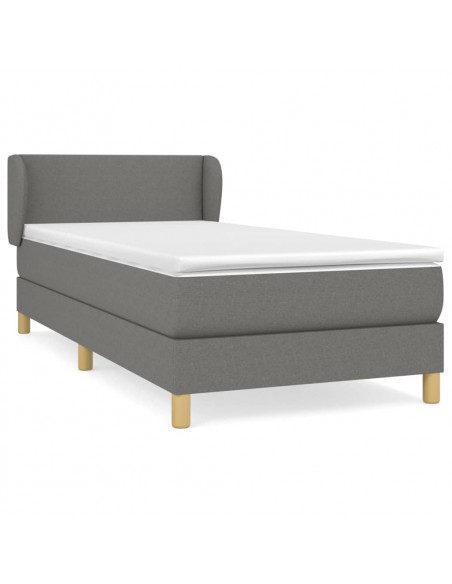 Giroletto a Molle con Materasso Grigio Scuro 80x200 cm Tessuto