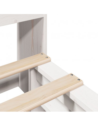 Letto Libreria senza Materasso Bianco 120x200 cm Legno Massello