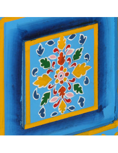 Credenza in Legno Massello di Mango Turchese Dipinta a Mano