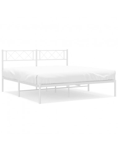 Giroletto con Testiera Metallo Bianco 135x190 cm