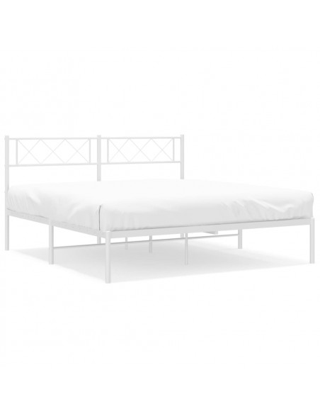 Giroletto con Testiera Metallo Bianco 135x190 cm